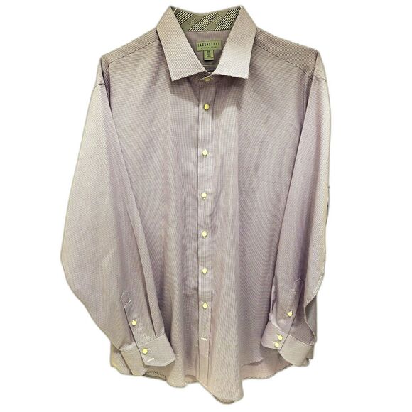Jack Stone by Thomas Dean Lilac and White Checked Button Down Shirt - Size XXL - Picture 1 of 3
